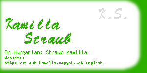 kamilla straub business card